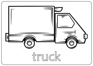 Free Printable Truck Outline Coloring Page
