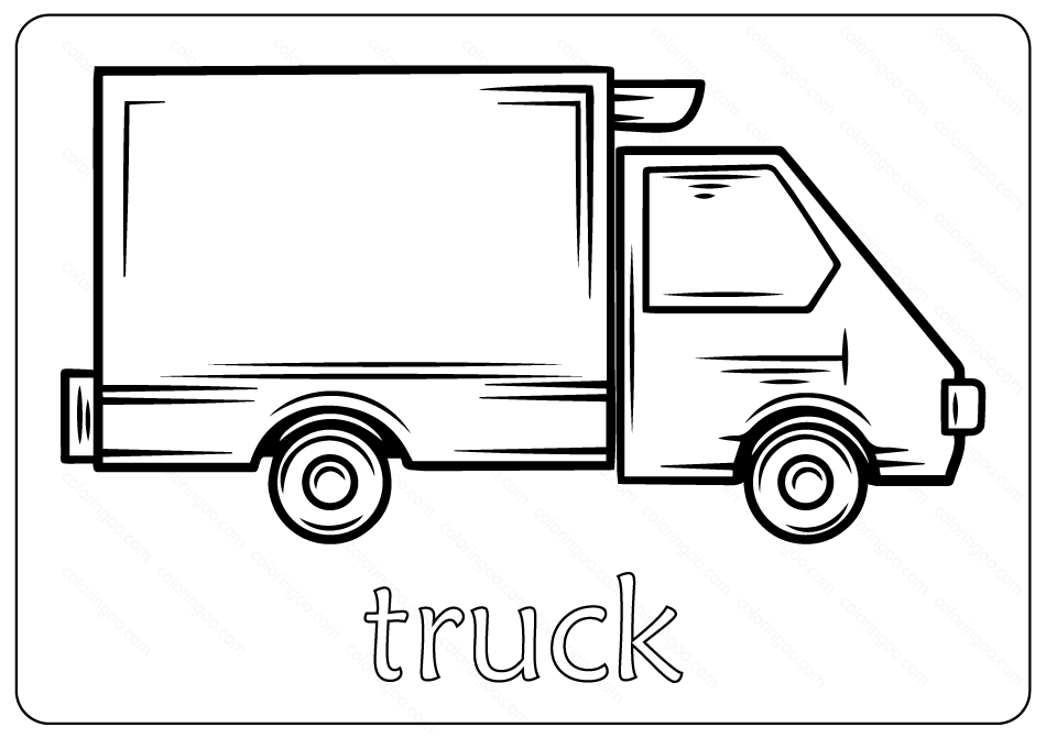 truck outline coloring page 1