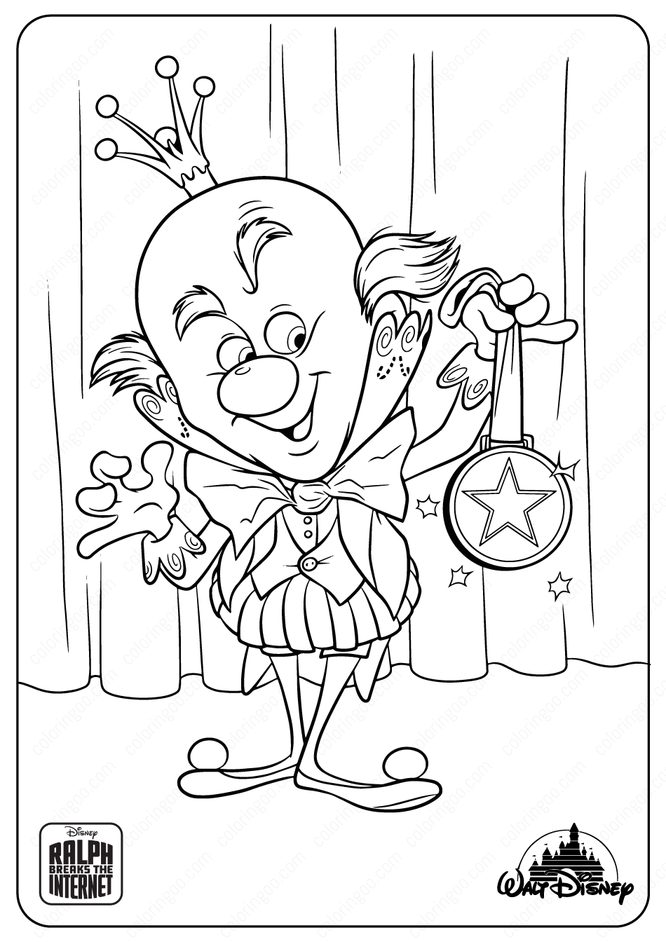 disney ralph breaks the internet king candy coloring pages