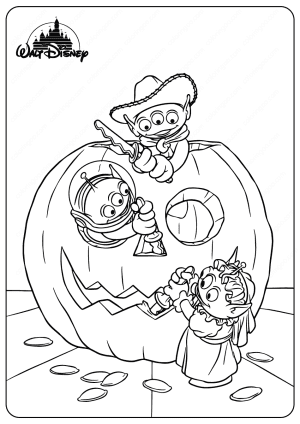 disney toy story aliens halloween coloring pages