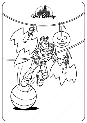 disney toy story buzz halloween coloring pages