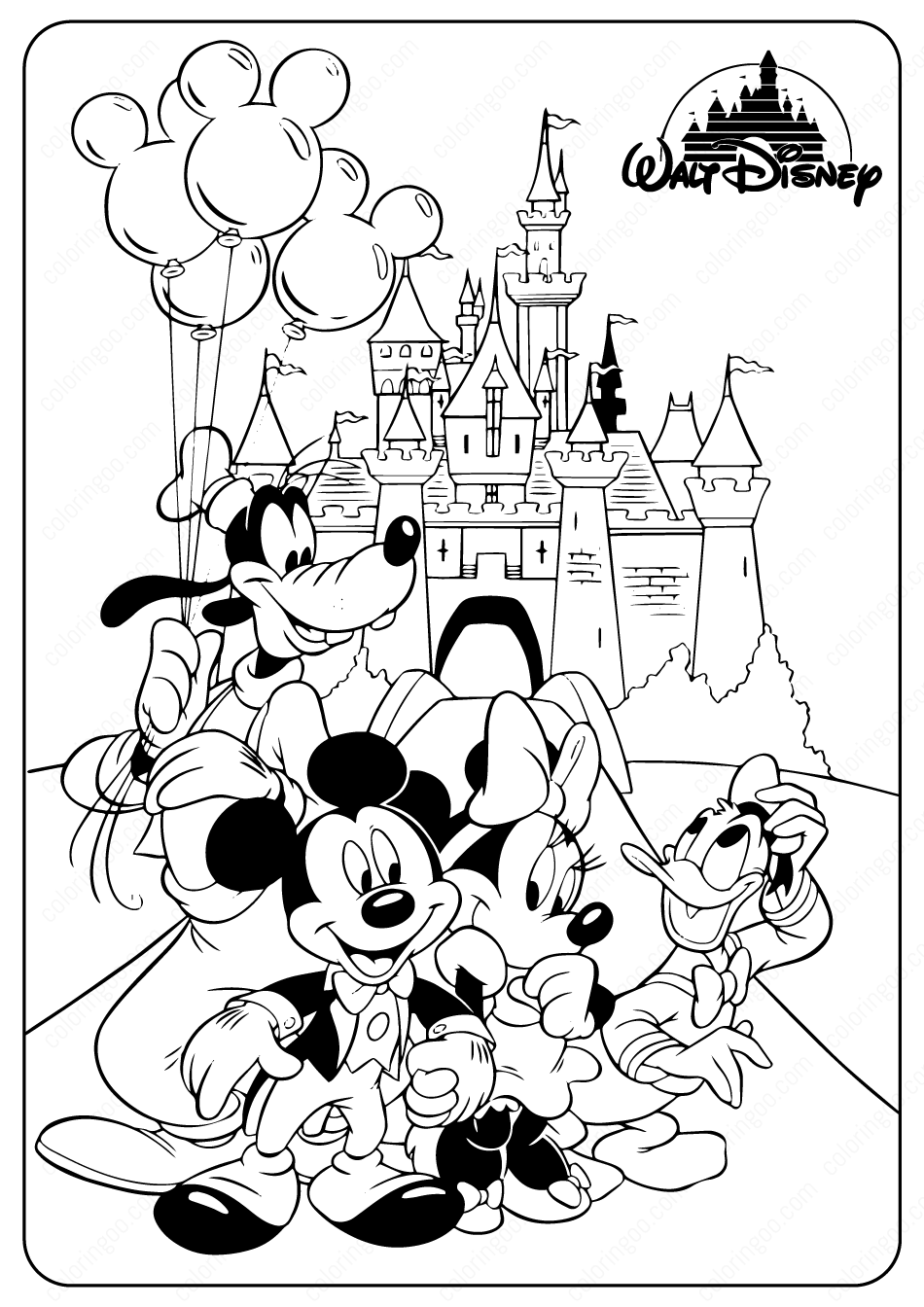 minnie mickey mouse coloring pages