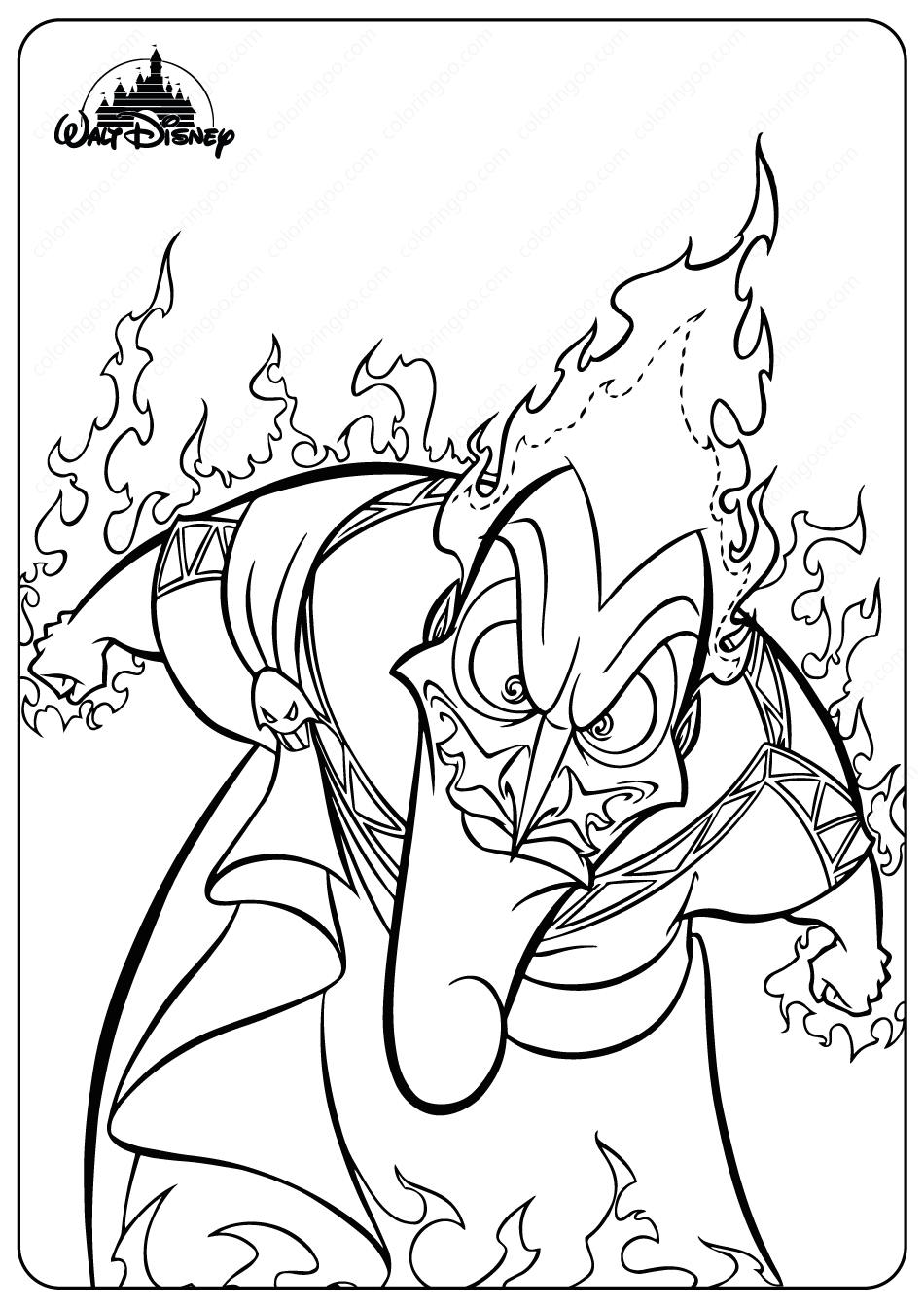 printable disney evil hades coloring pages
