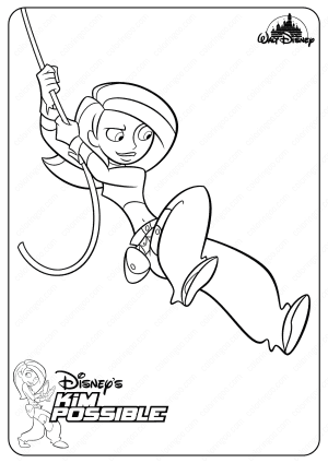 printable disney kim possible coloring pages
