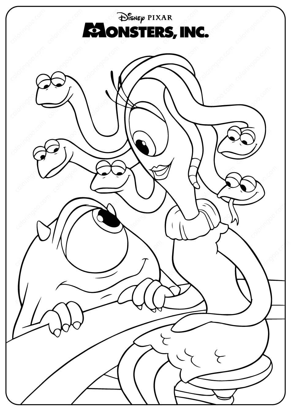 printable monsters inc mike and celia coloring pages