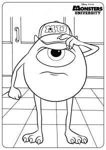 Printable Monsters University Mike Coloring Pages