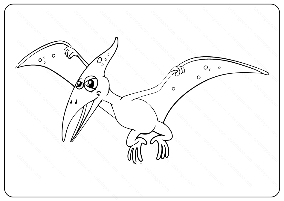 printable pterosaur coloring page