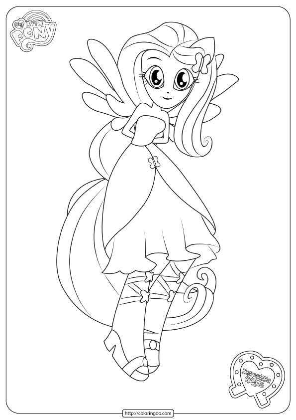 My Little Pony Equestria Girls Fluttershy Coloring Pages th