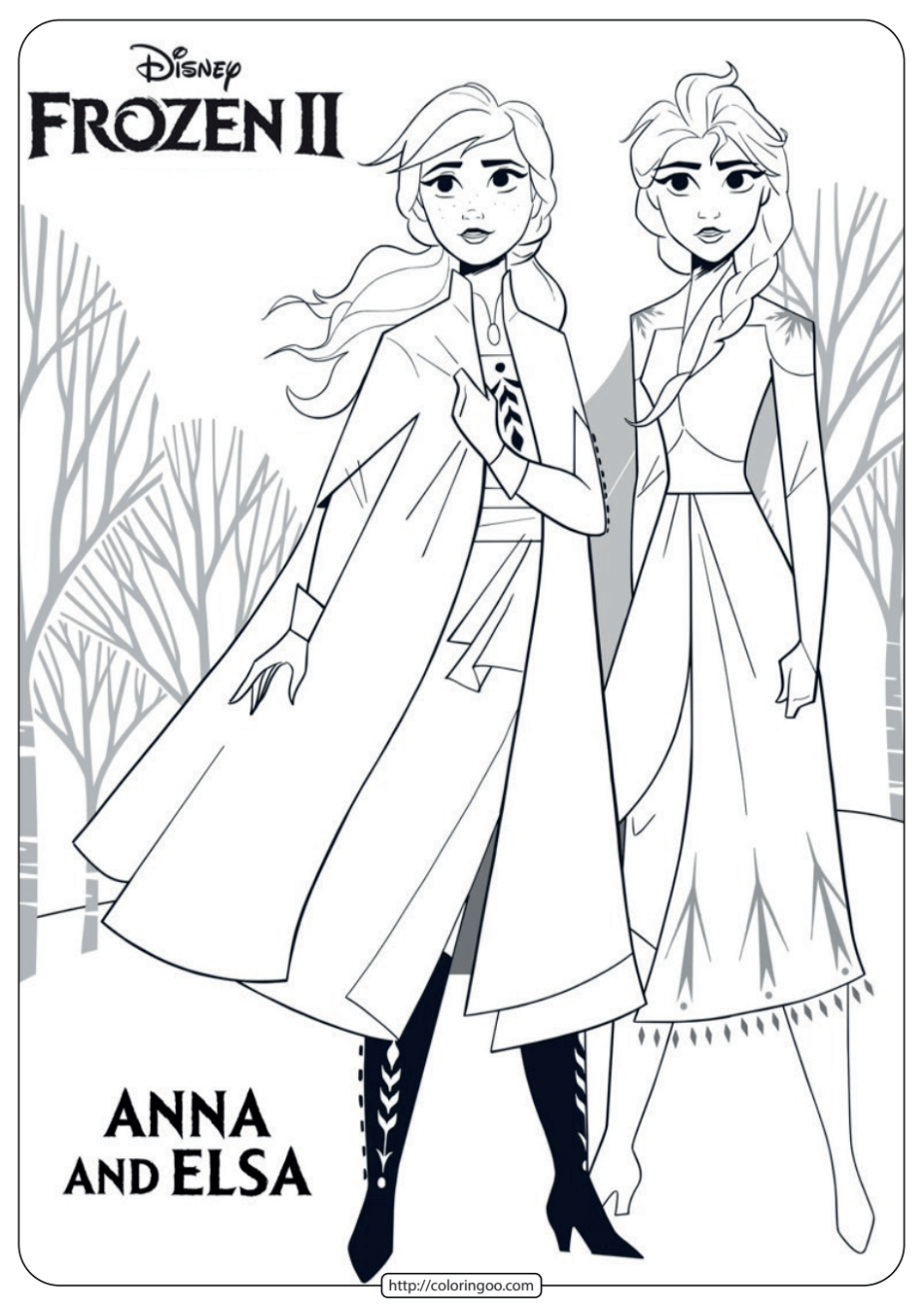 disney frozen anna and elsa coloring pages