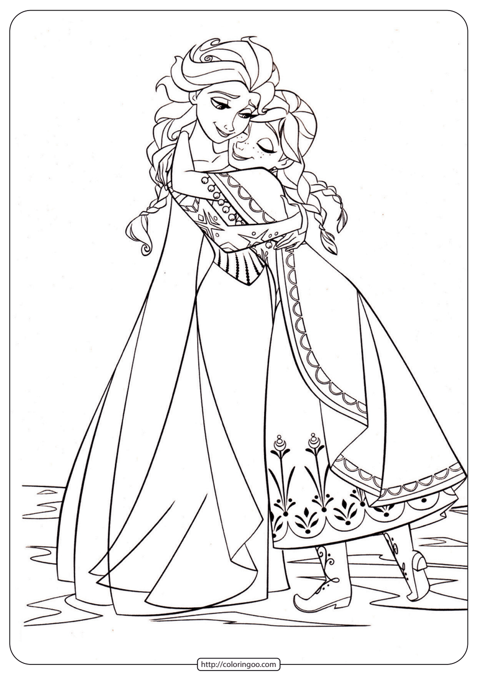 disney frozen anna and elsa pdf coloring pages