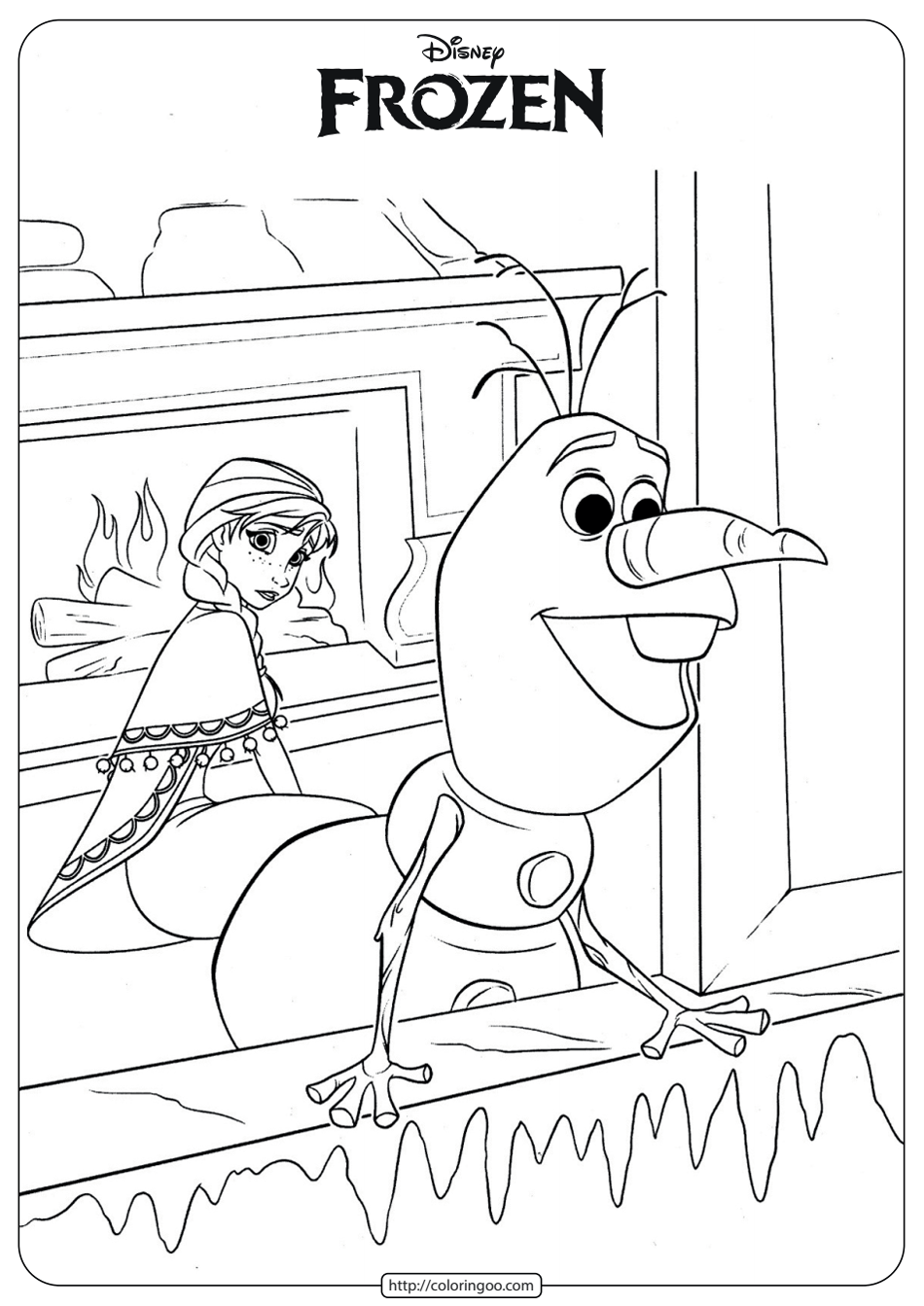 disney frozen anna and olaf coloring pages