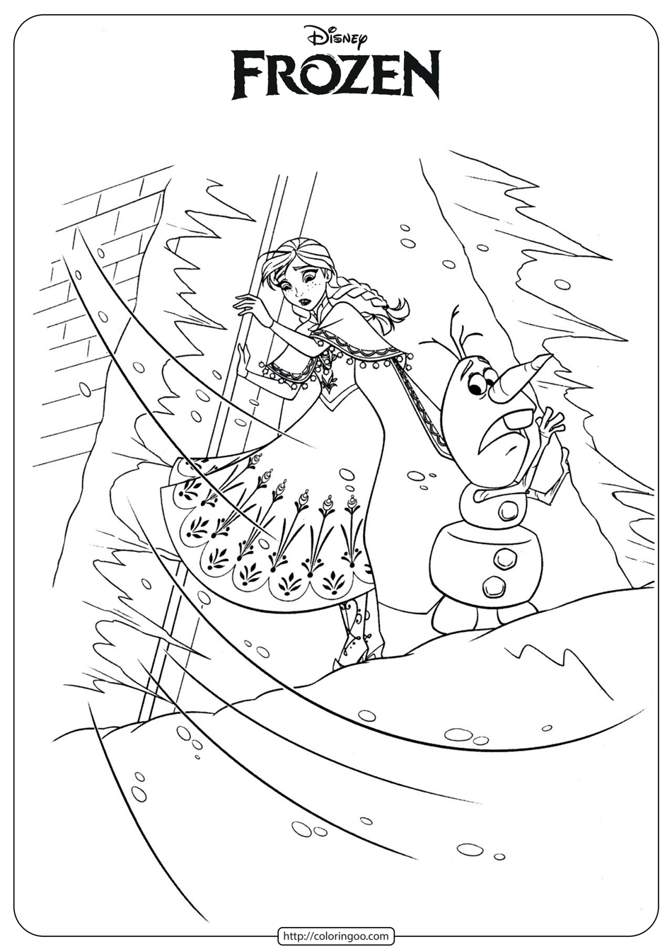 disney frozen anna olaf coloring pages