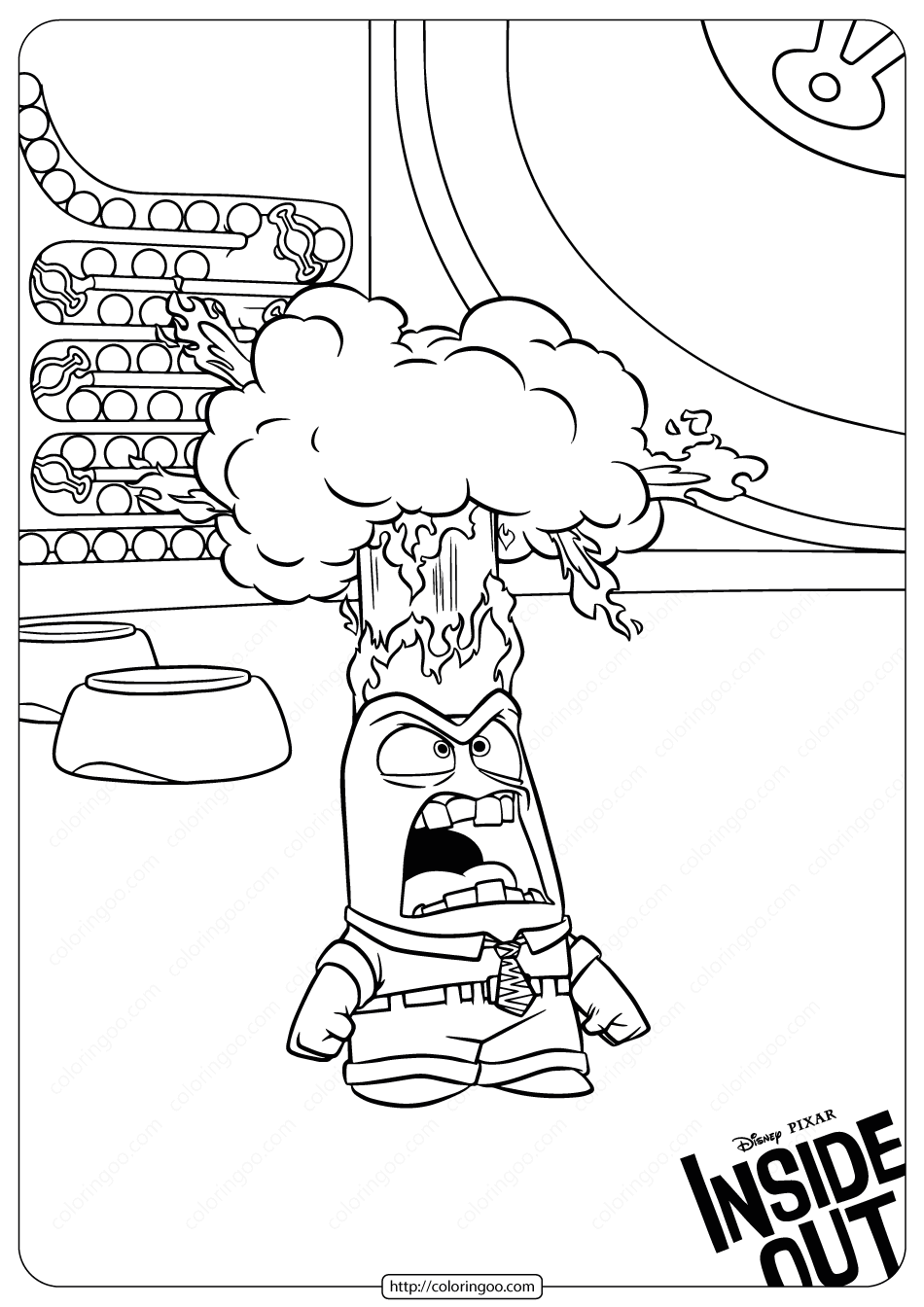 disney inside out anger coloring pages