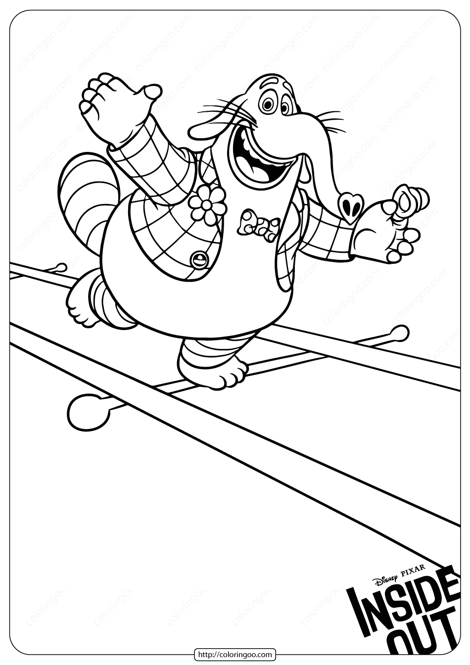 disney inside out bing bong coloring pages