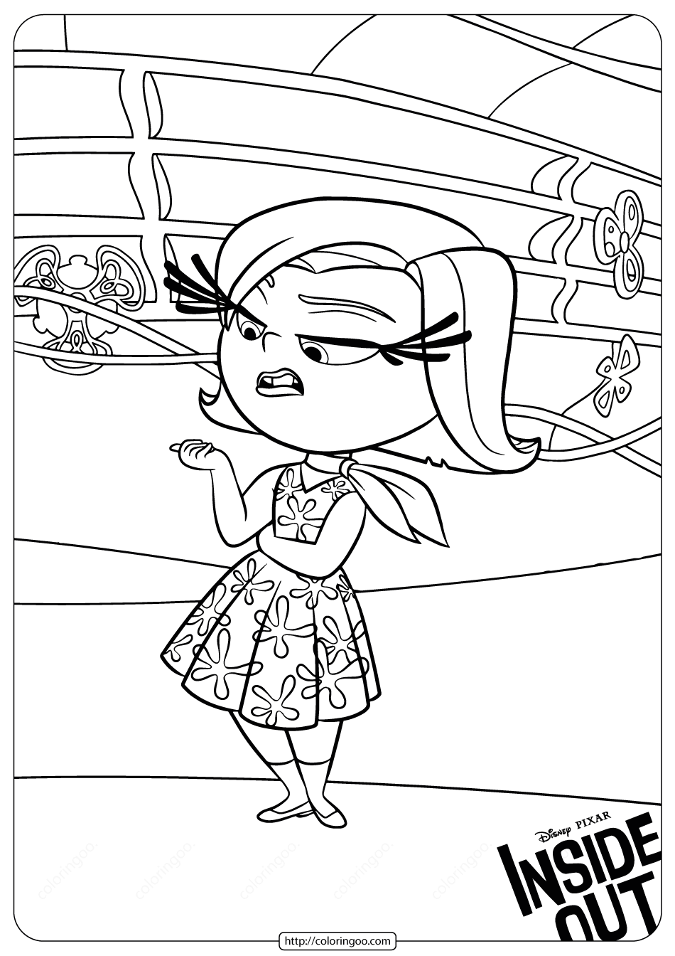 disney inside out disgust coloring pages