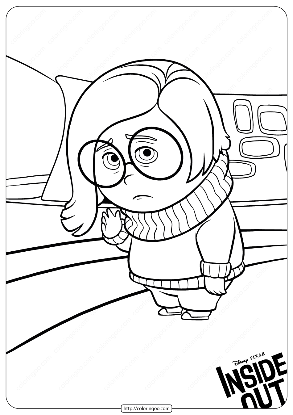 disney inside out sadness coloring pages