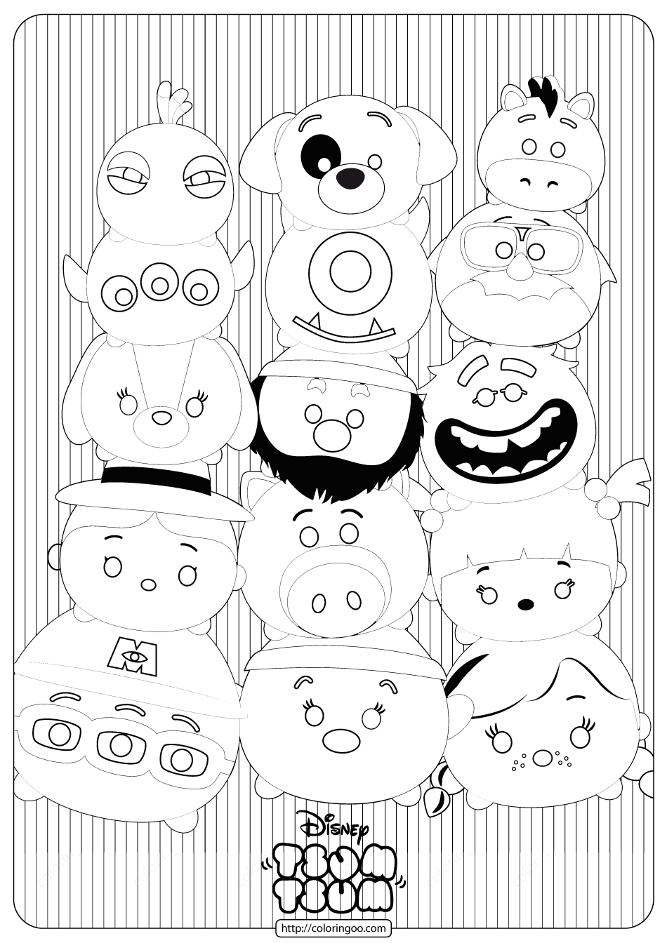 disney tsum tsum stack coloring pages