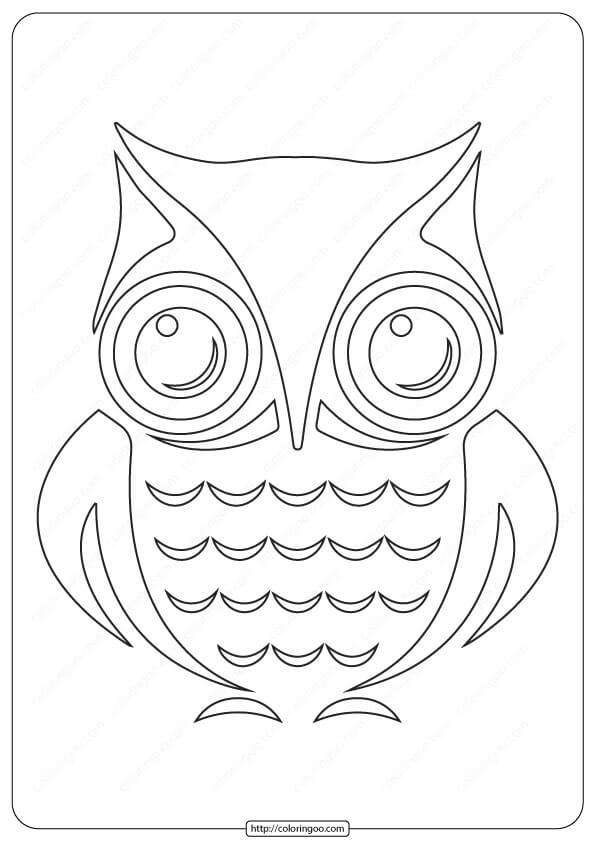 free printable owl coloring page outline