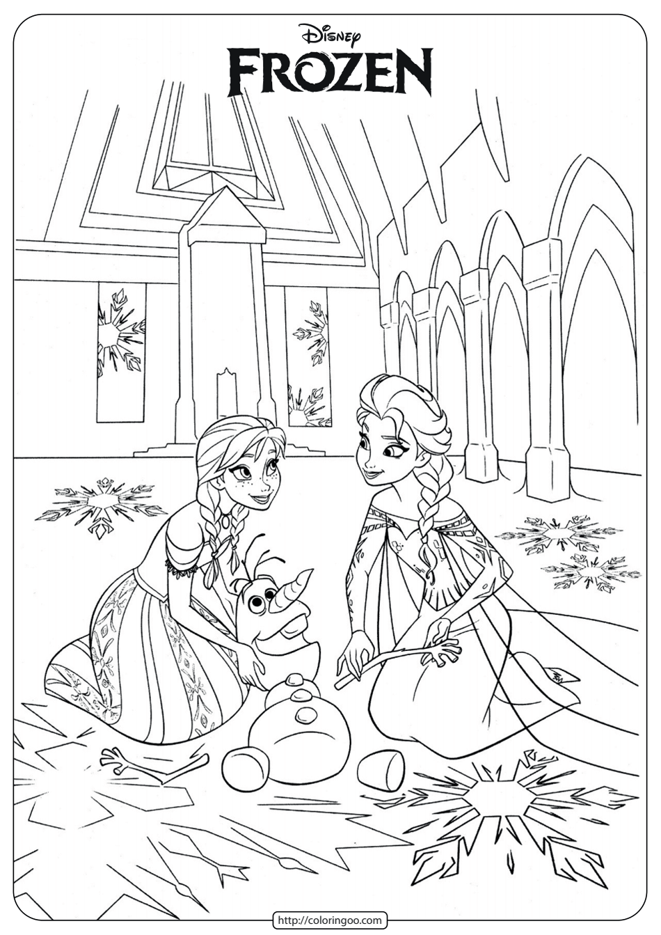 frozen anna elsa olaf coloring pages