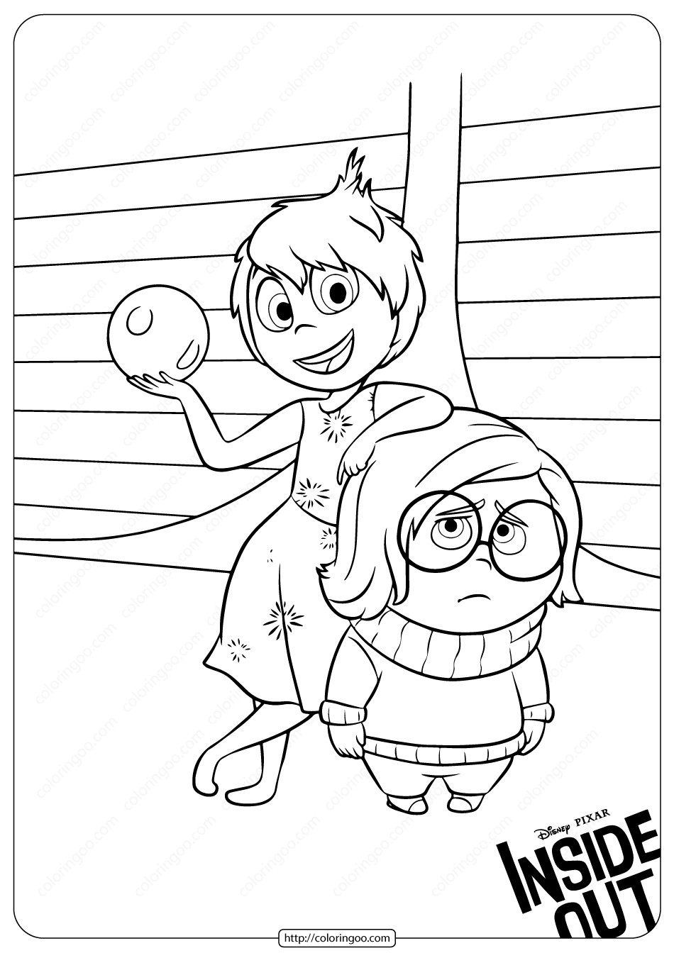 printable inside out joy and sadness coloring pages