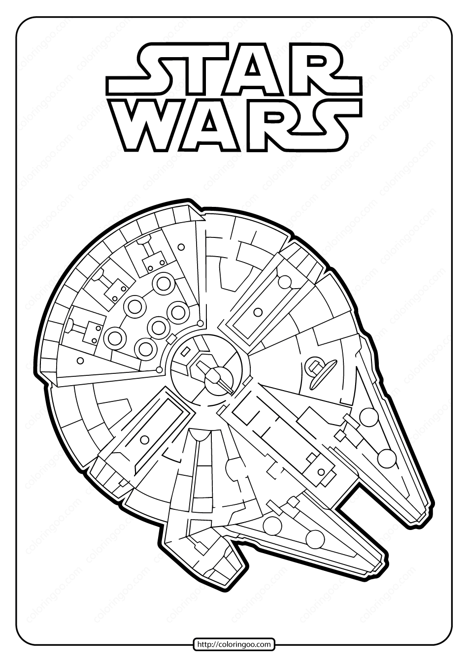 star wars millenium falcon coloring pages