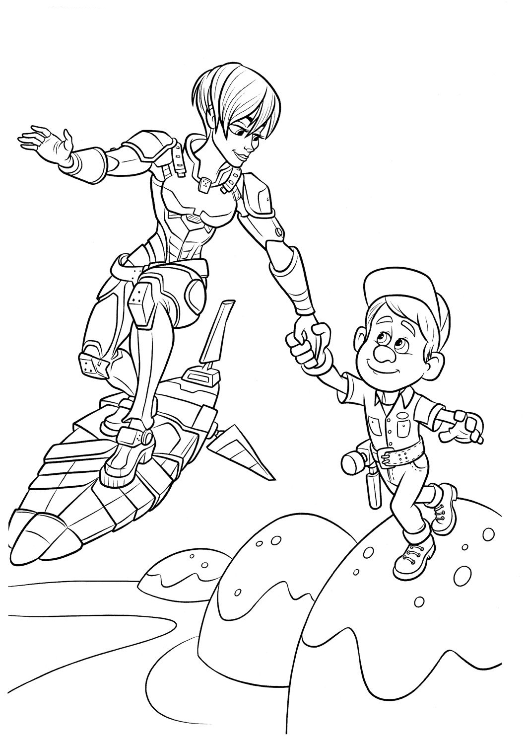 wreck it ralph calhoun and felix coloring pages