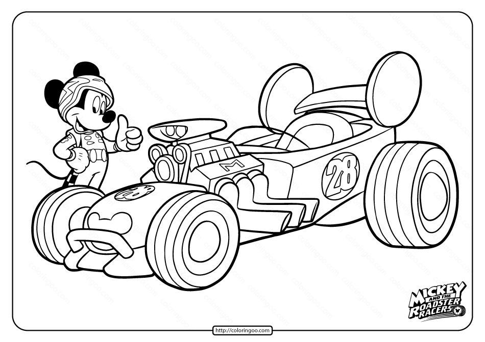 Disney Mickey And The Roadster Racers Coloring Page