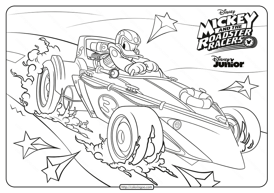 Mickey And The Roadster Racers Donald Coloring Page