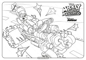 Mickey And The Roadster Racers Goofy Coloring Page
