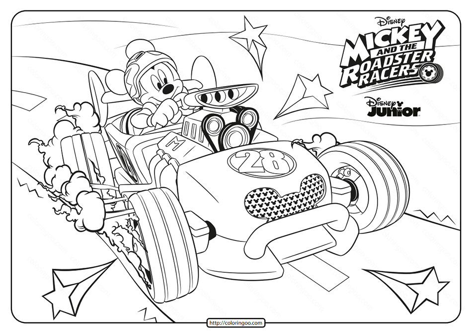 Mickey And The Roadster Racers Mickey Coloring Page