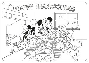 mickey mouse thanksgiving coloring book pages