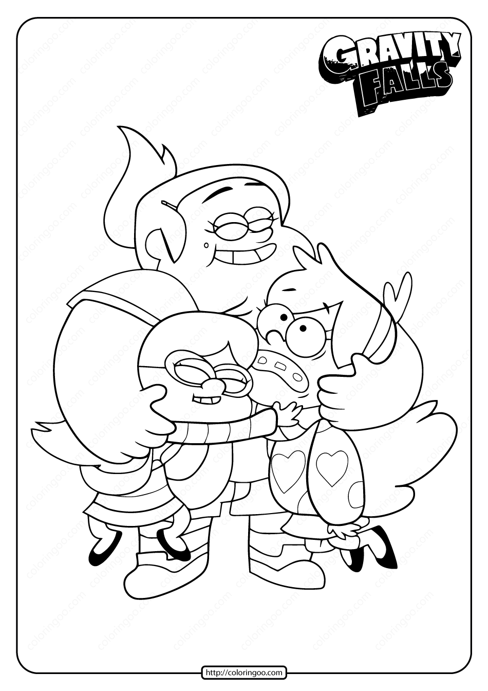 printable gravity falls best friends forever bbf coloring
