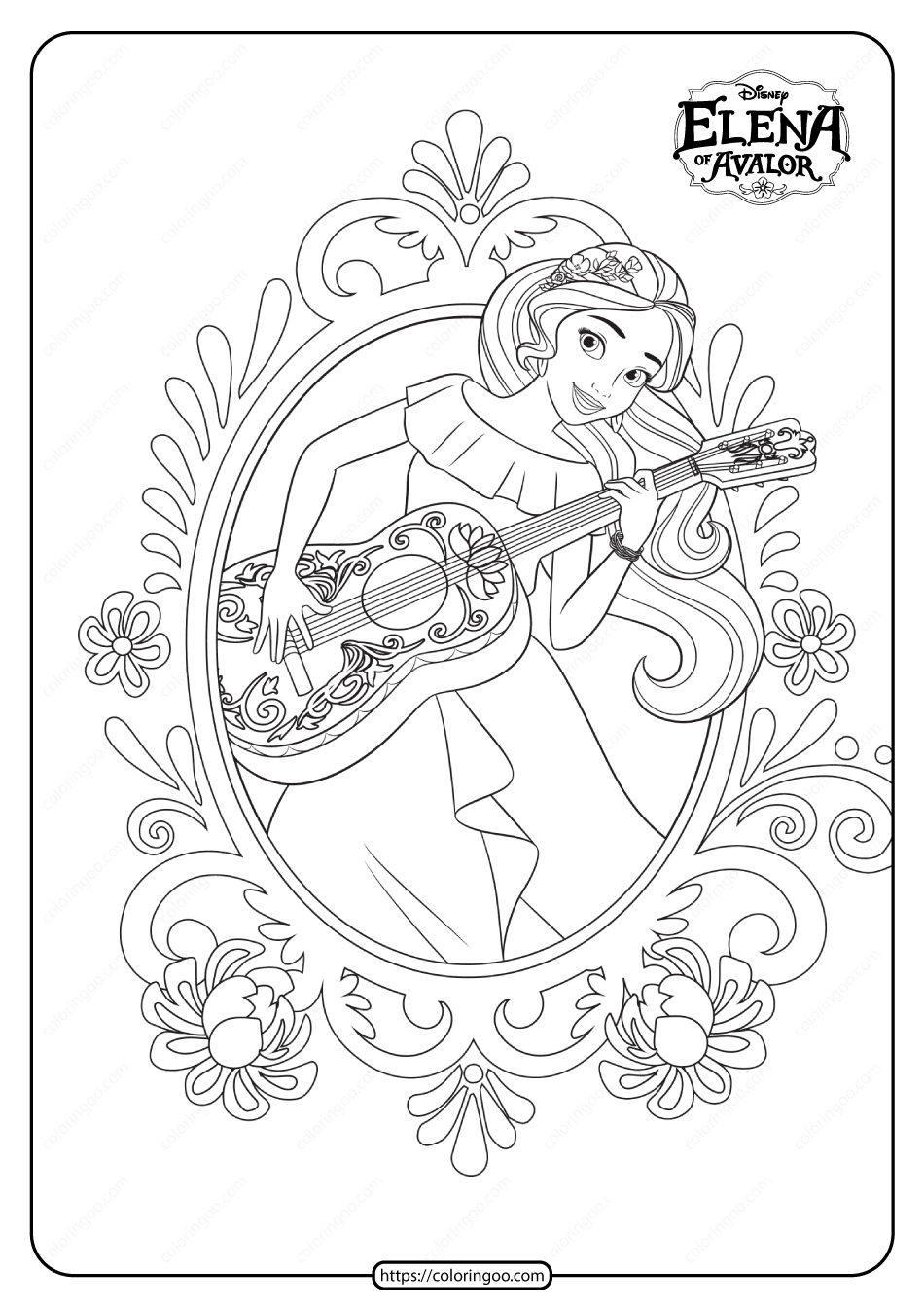 printable princess elena of avalor coloring book