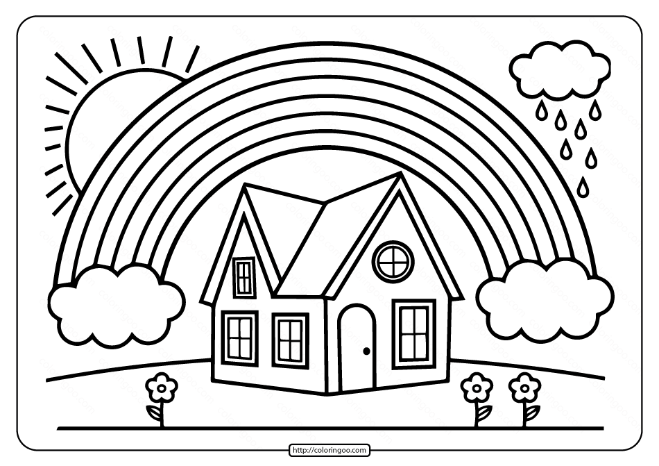 printable rainbow coloring book for kids