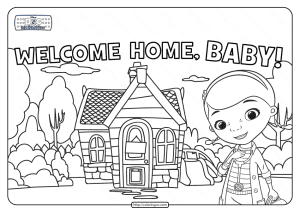 Disney Doc Mcstuffins Welcome Home Baby Coloring Page