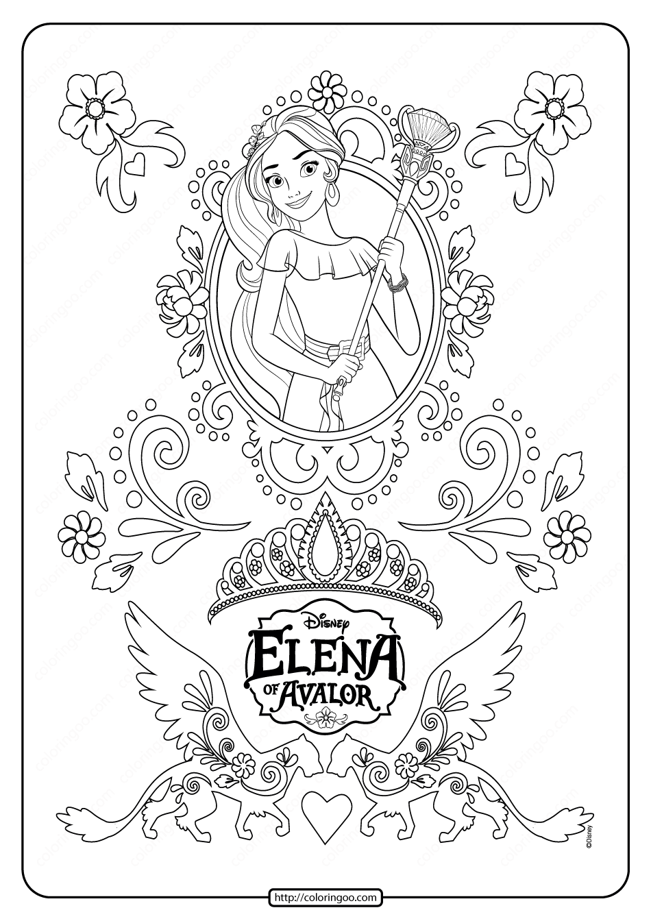 Disney Elena of Avalor Coloring Sheet