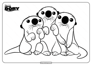Disney Finding Dory Otters Coloring Pages