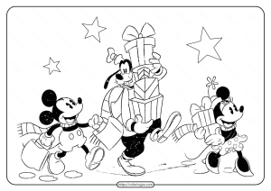 Disney Mickey and Friends Christmas Coloring Page