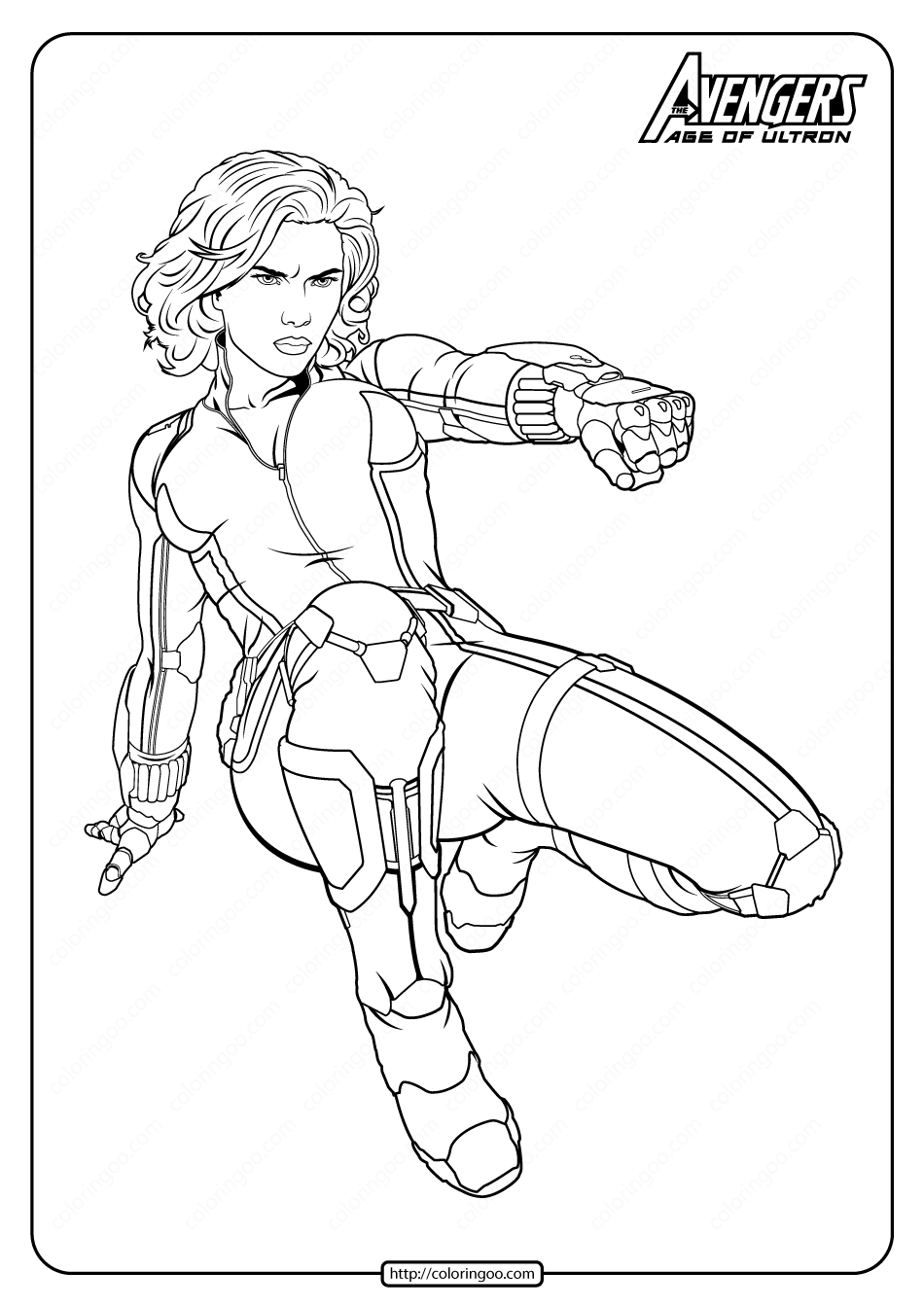 Marvel Avengers Black Widow Pdf Coloring Pages