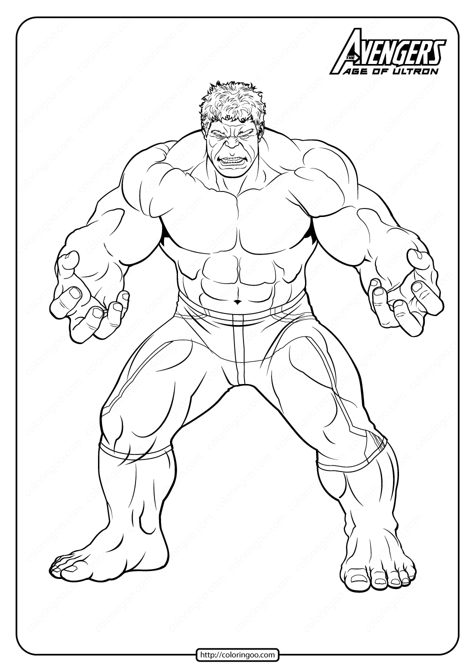 Marvel Avengers The Hulk Pdf Coloring Pages