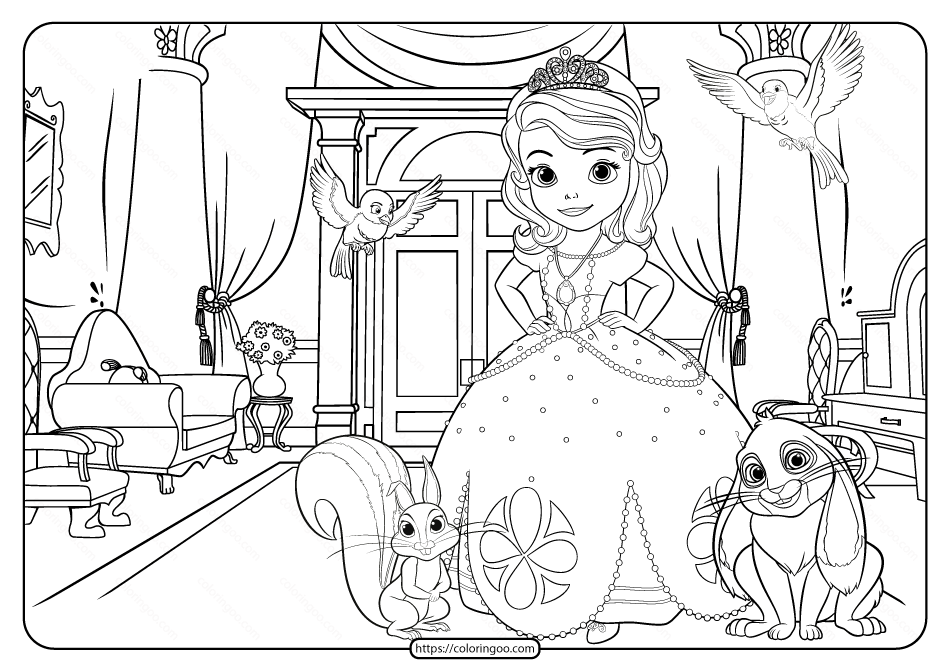 Printable Disney Sofia the First Pdf Coloring Page
