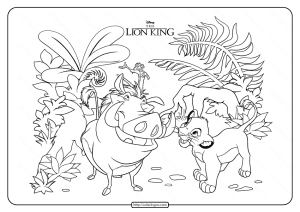 Printable Disney The Lion King Coloring Page