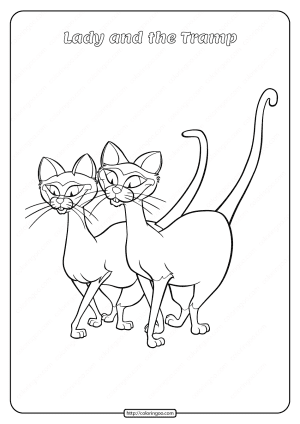 Printable Lady and the Tramp Coloring Page 04