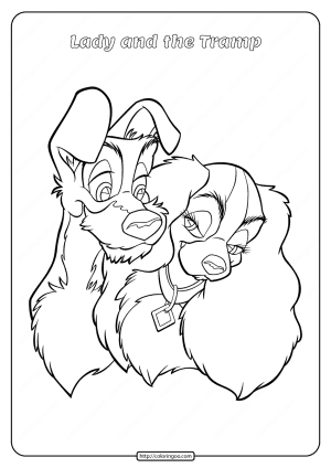 Printable Lady and the Tramp Coloring Page 05