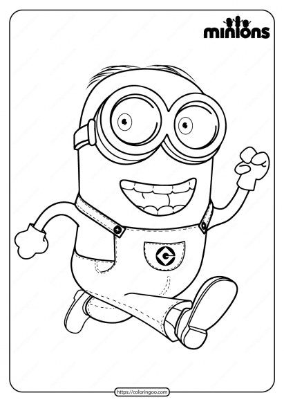 Printable Minions Dave Pdf Coloring Page