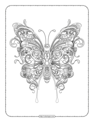 free printable butterfly adult coloring pages