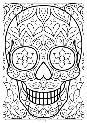 free printable sugar skull coloring page