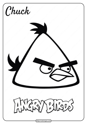 printable angry birds chuck pdf coloring page
