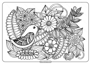 printable bird with flowers pdf coloring page e1588336097124
