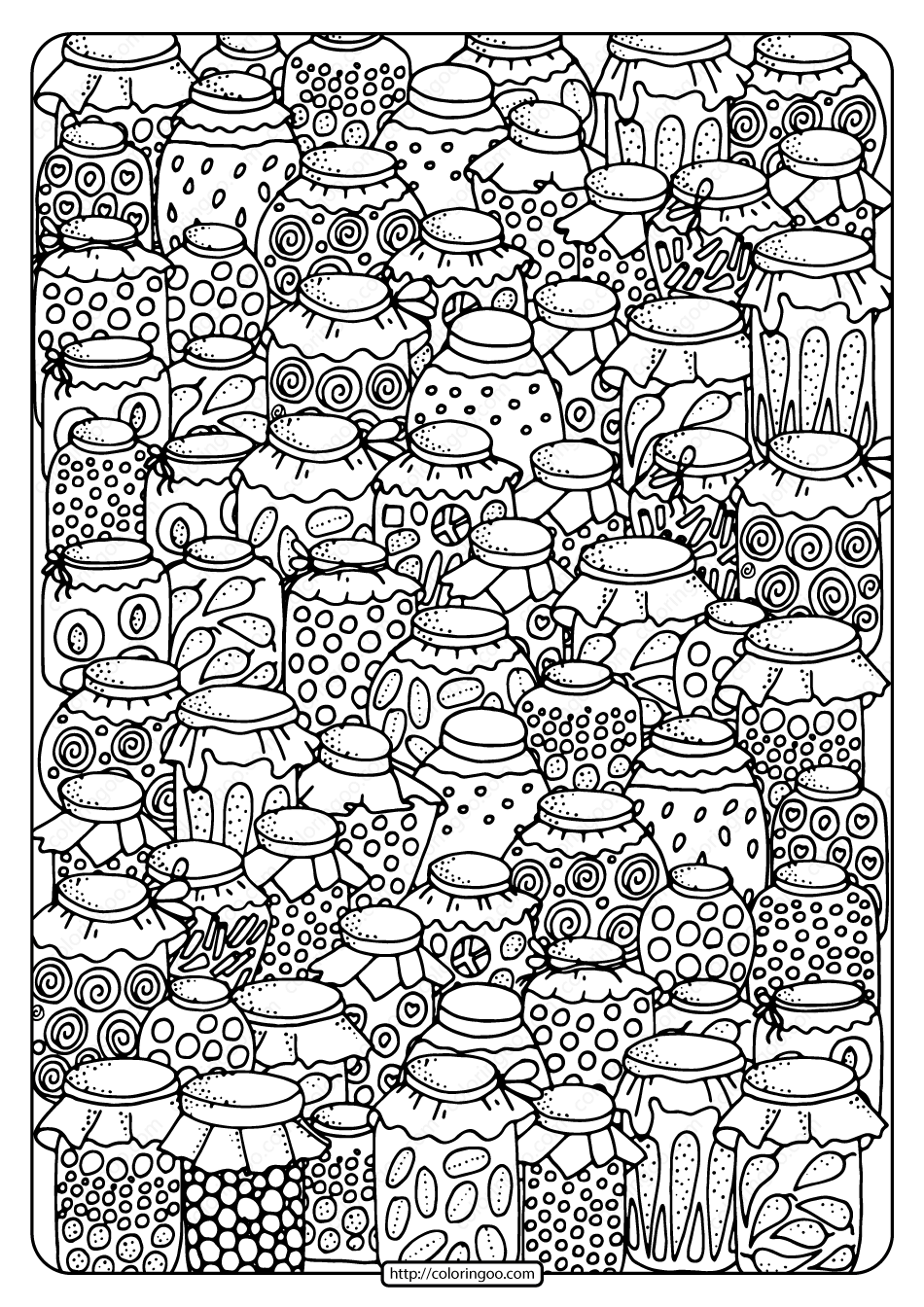 printable canning jars pdf coloring page